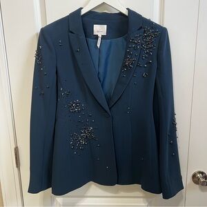 Cinq à Sept Navy Embellished Blazer